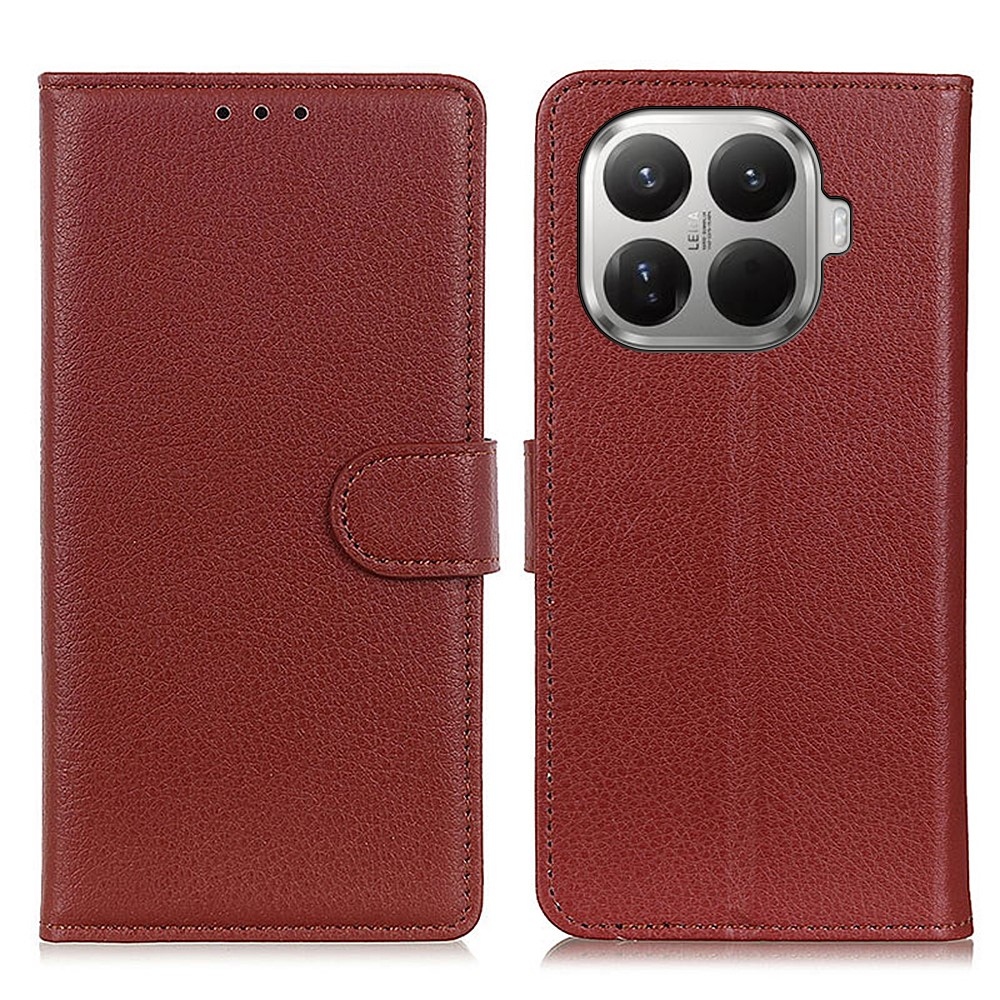 Litchie knižkové púzdro na Xiaomi 17T Pro - hnedé