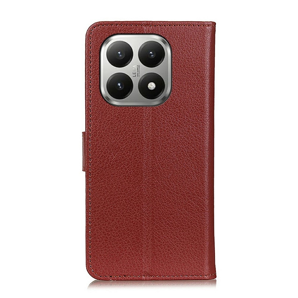 Litchie knižkové púzdro na Xiaomi 17T Pro - hnedé