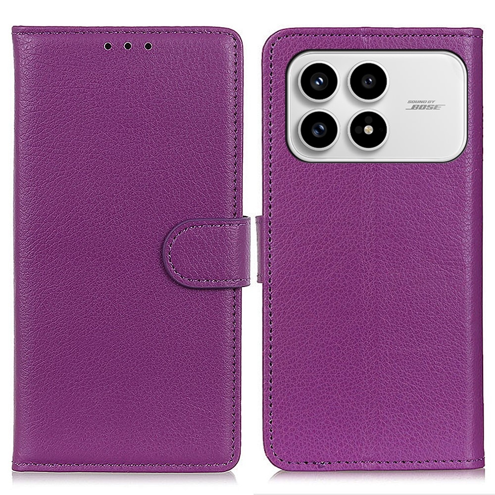 Litchie knižkové puzdro na Xiaomi Poco F8 Pro 5G - fialové