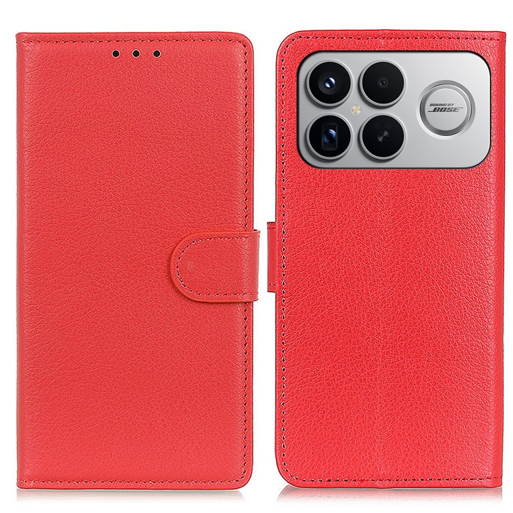 Litchie knižkové púzdro na Xiaomi Poco F8 Ultra 5G - červené
