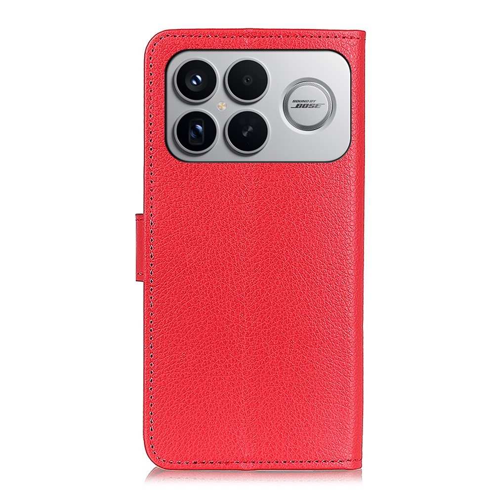 Litchie knižkové púzdro na Xiaomi Poco F8 Ultra 5G - červené