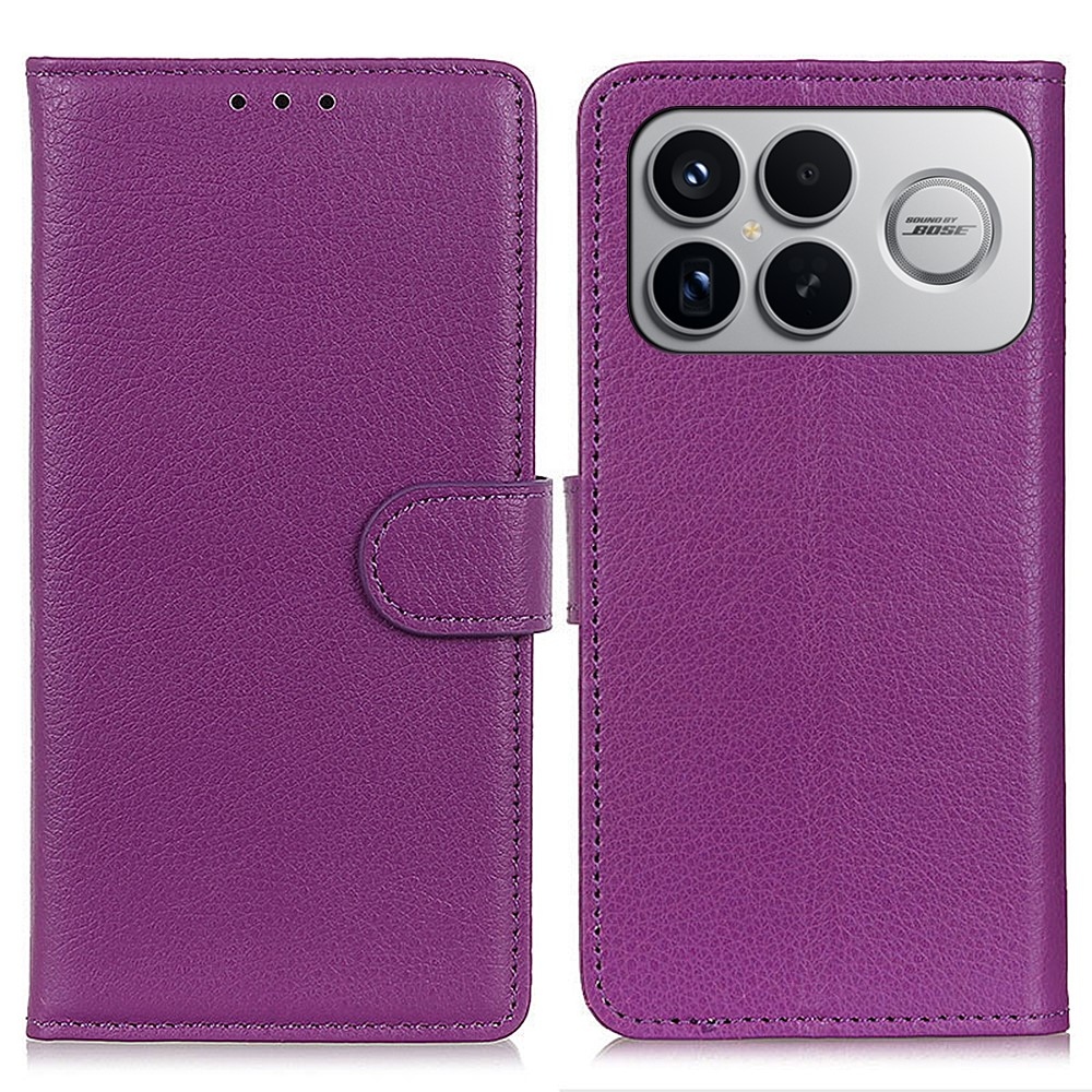 Litchie knižkové púzdro na Xiaomi Poco F8 Ultra 5G - fialové