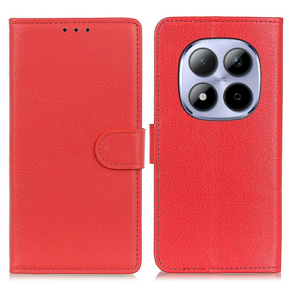 Litchie knižkové puzdro na Xiaomi Redmi Note 15 Pro 4G - červené