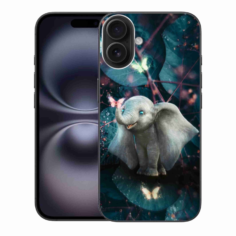 Gélový kryt mmCase na iPhone 16 Plus - roztomilý slon