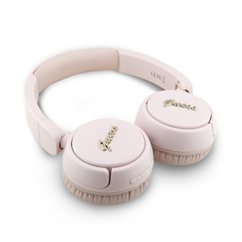 Guess Script Metal Logo Bezdrôtové Slúchadlá Pink