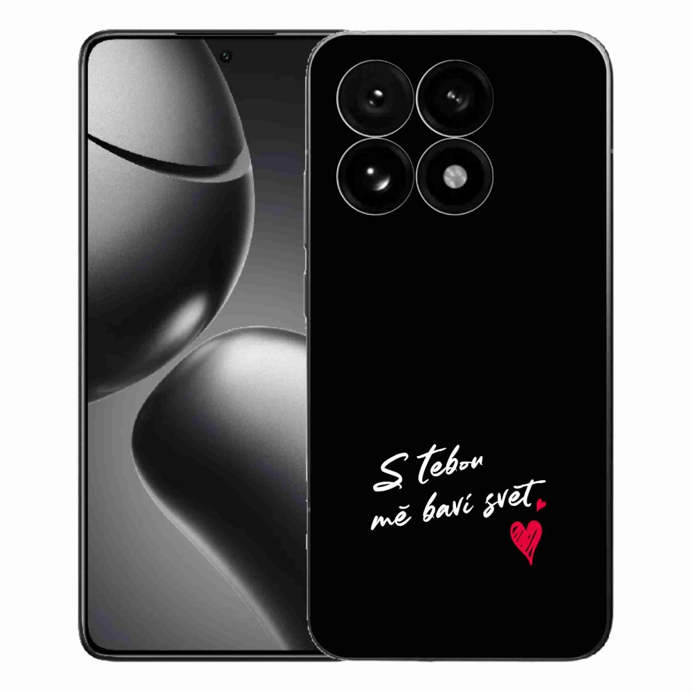 Gélový kryt mmCase na Xiaomi 15T - zamilovaný text 1 čierne pozadie