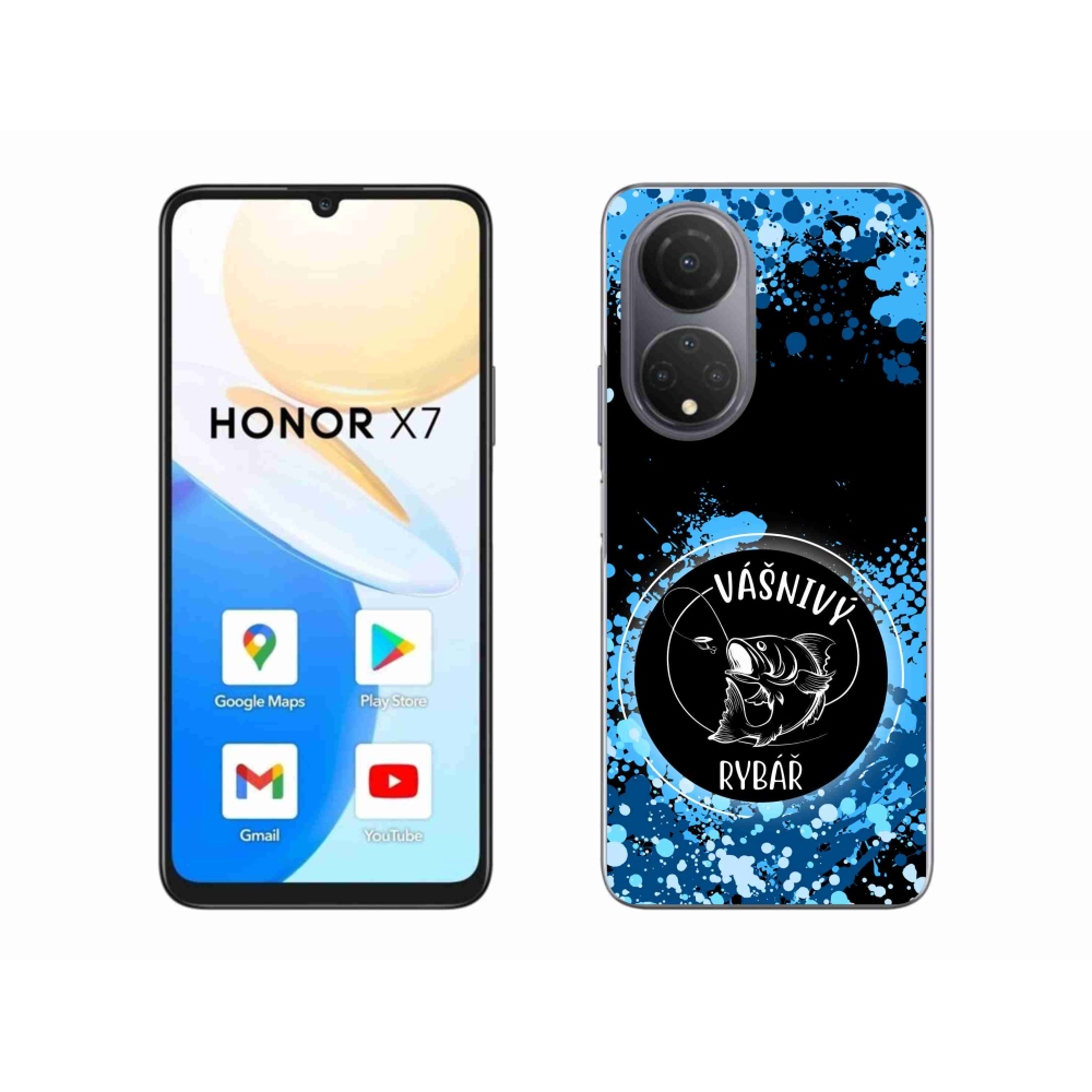Gélový kryt mmCase na Honor X7 - vášnivý rybár čierne pozadie