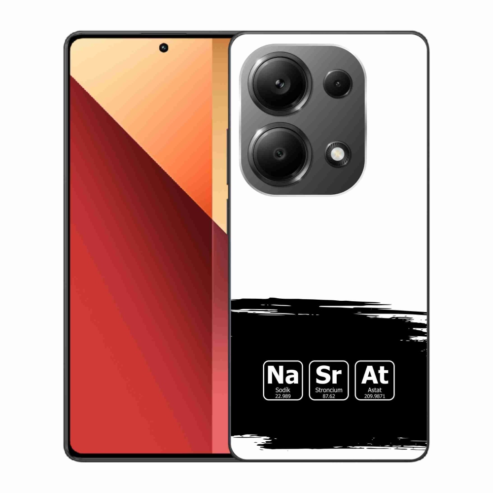 Gélový kryt mmCase na Xiaomi Redmi Note 13 Pro 4G/Poco M6 Pro - chemické prvky čiernobiele pozadie