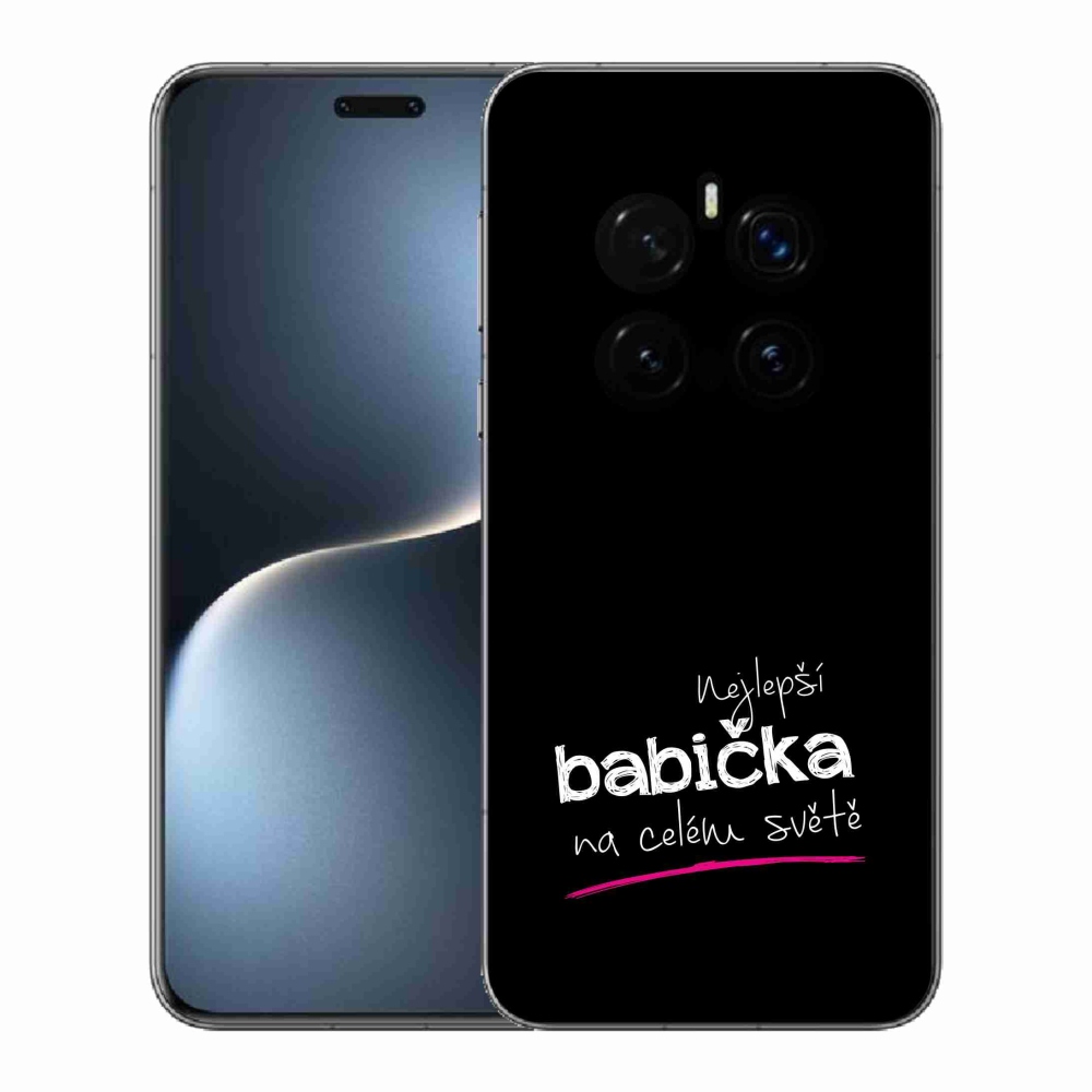 Gélový kryt mmCase na Honor Magic 7 Pro 5G - najlepšia babička 4 čierne pozadie