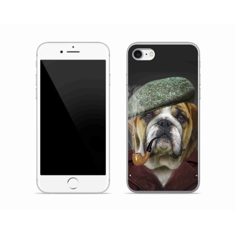 Gélový kryt mmCase na iPhone SE (2020) - pes s fajkou