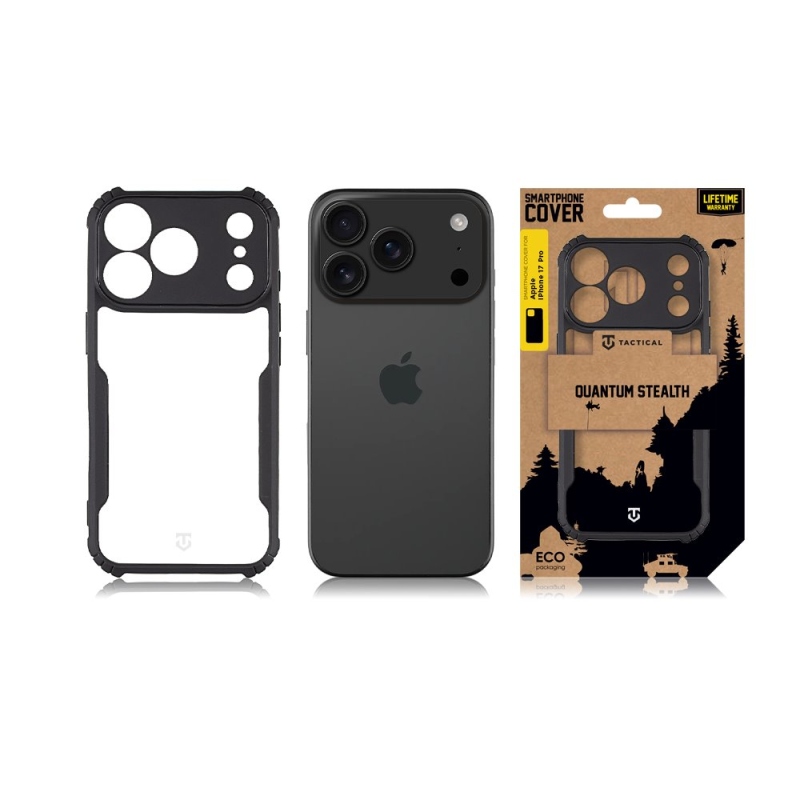 Kryt Tactical Quantum Stealth Cover pre Apple iPhone 17 Pro číry/čierny