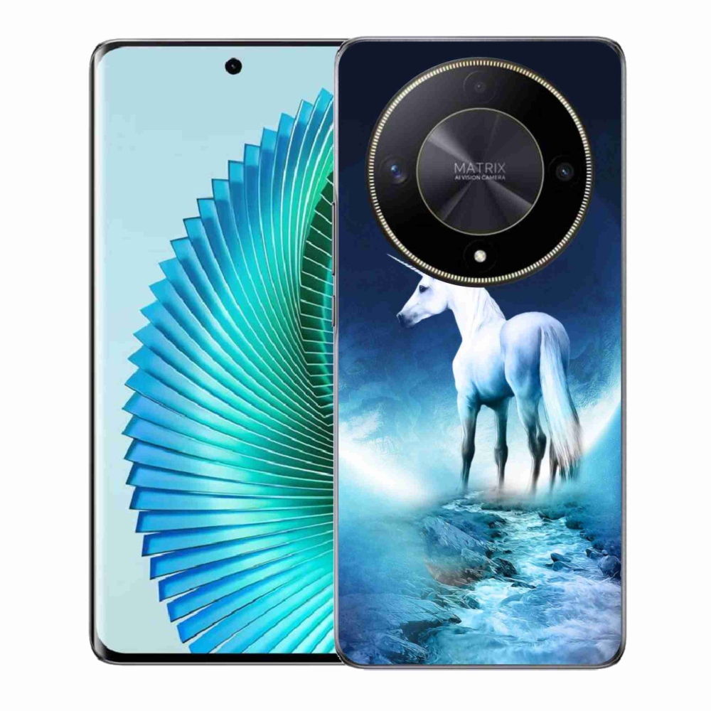 Gélový kryt mmCase na Honor Magic 6 Lite 5G - biely jednorožec