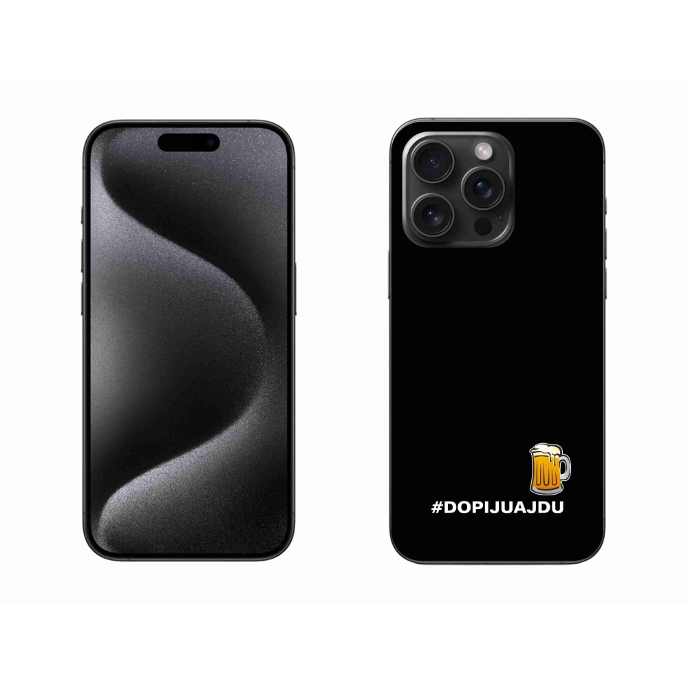 Gélový kryt mmCase na iPhone 15 Pro Max - pivný motív 1 čierne pozadie