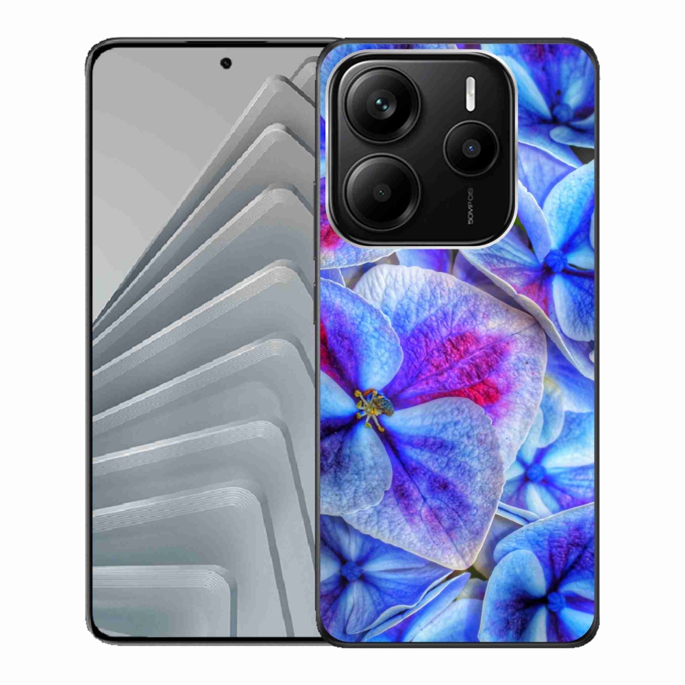 Gélový kryt mmCase na Xiaomi Redmi Note 14 5G - modré kvety 1
