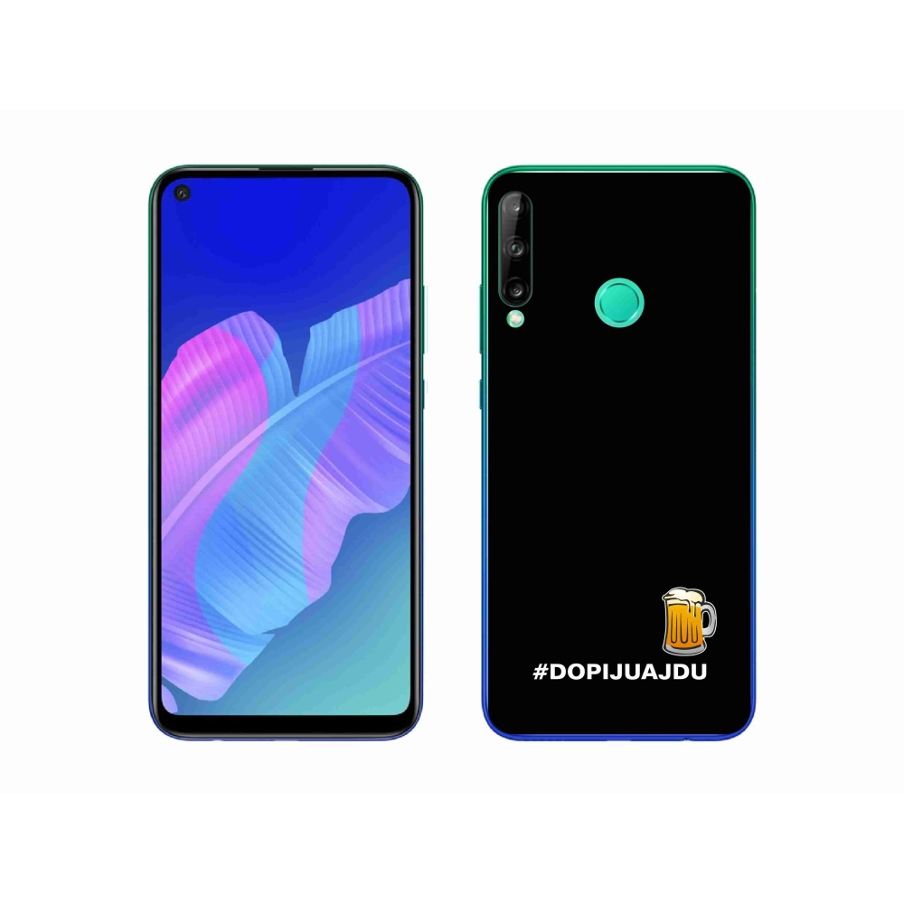 Gélový kryt mmCase na Huawei P40 Lite E - pivný motív 1 čierne pozadie