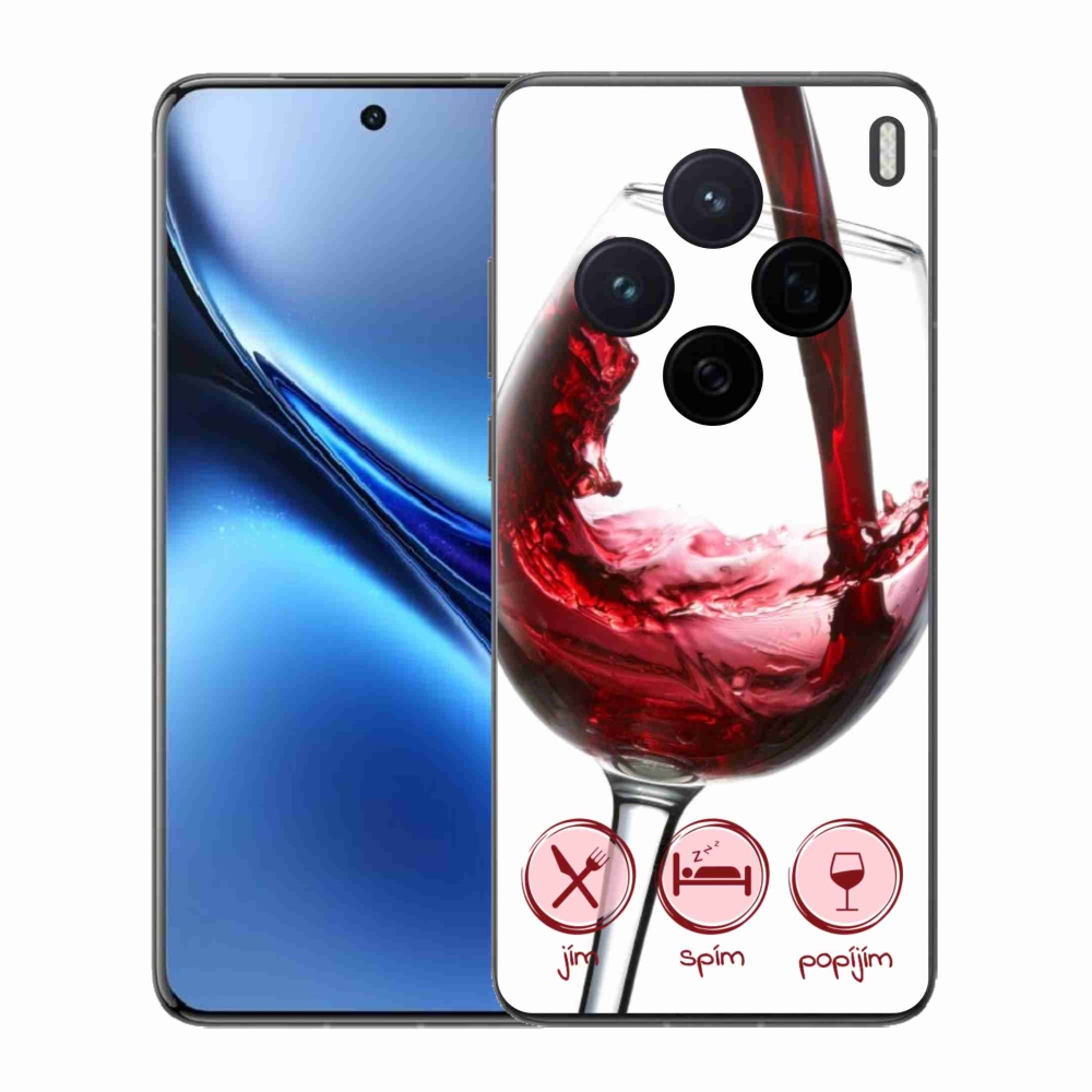 Gélový kryt mmCase na Vivo X200 5G - pohár vína červené