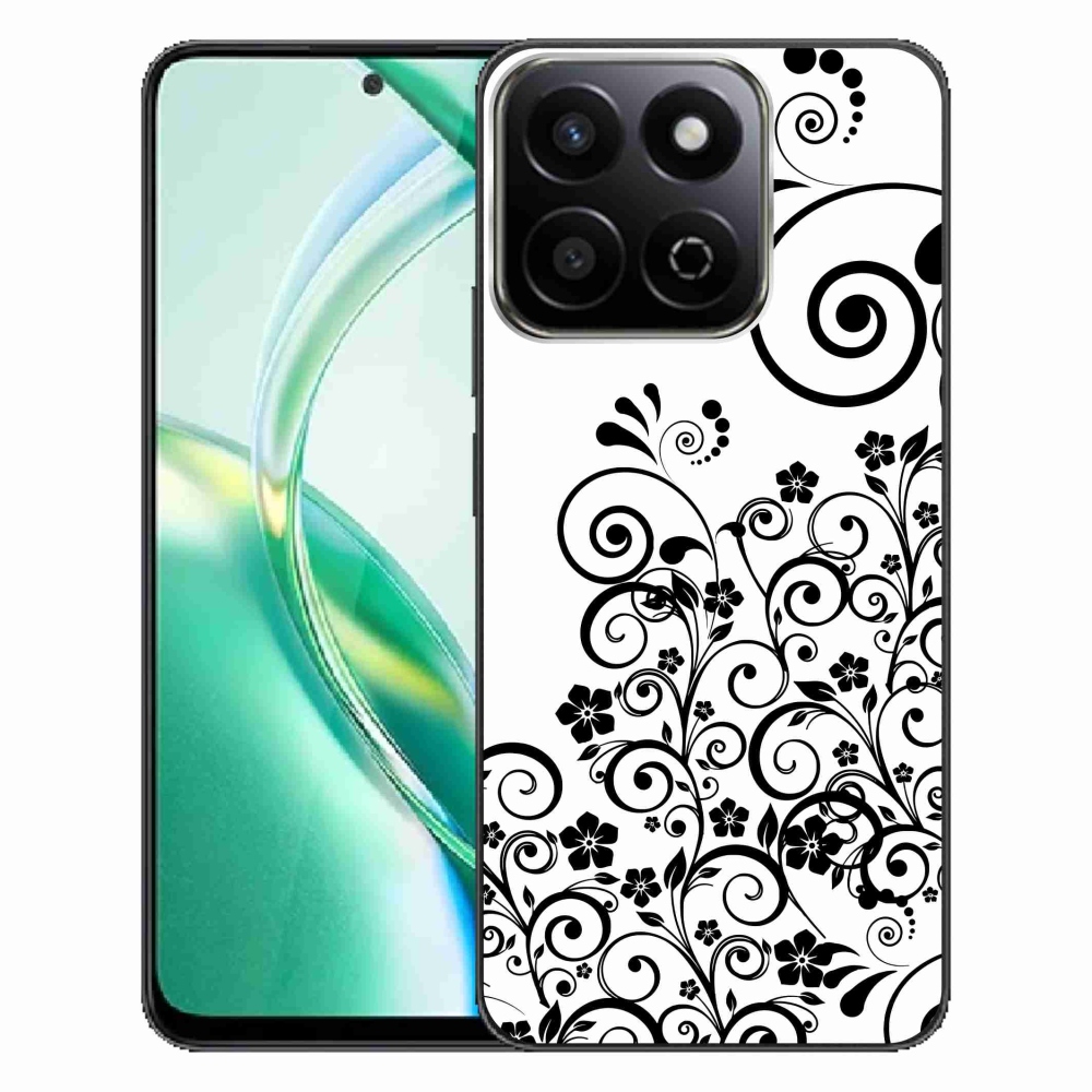 Gélový kryt mmCase na Honor 200 Smart 5G - čiernobiele kvetinové vzory