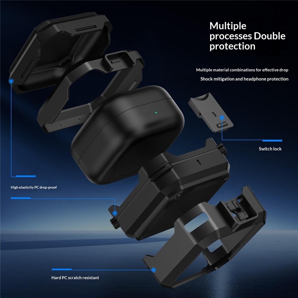 Lock odolný obal na Samsung Galaxy Buds4 Pro/Buds4 - čierny