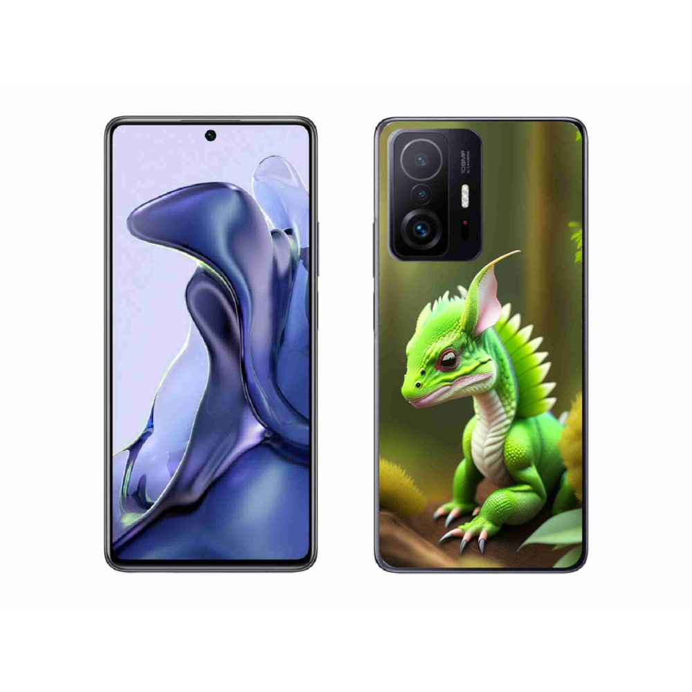 Gélový kryt mmCase na Xiaomi 11T - zelený dráčik