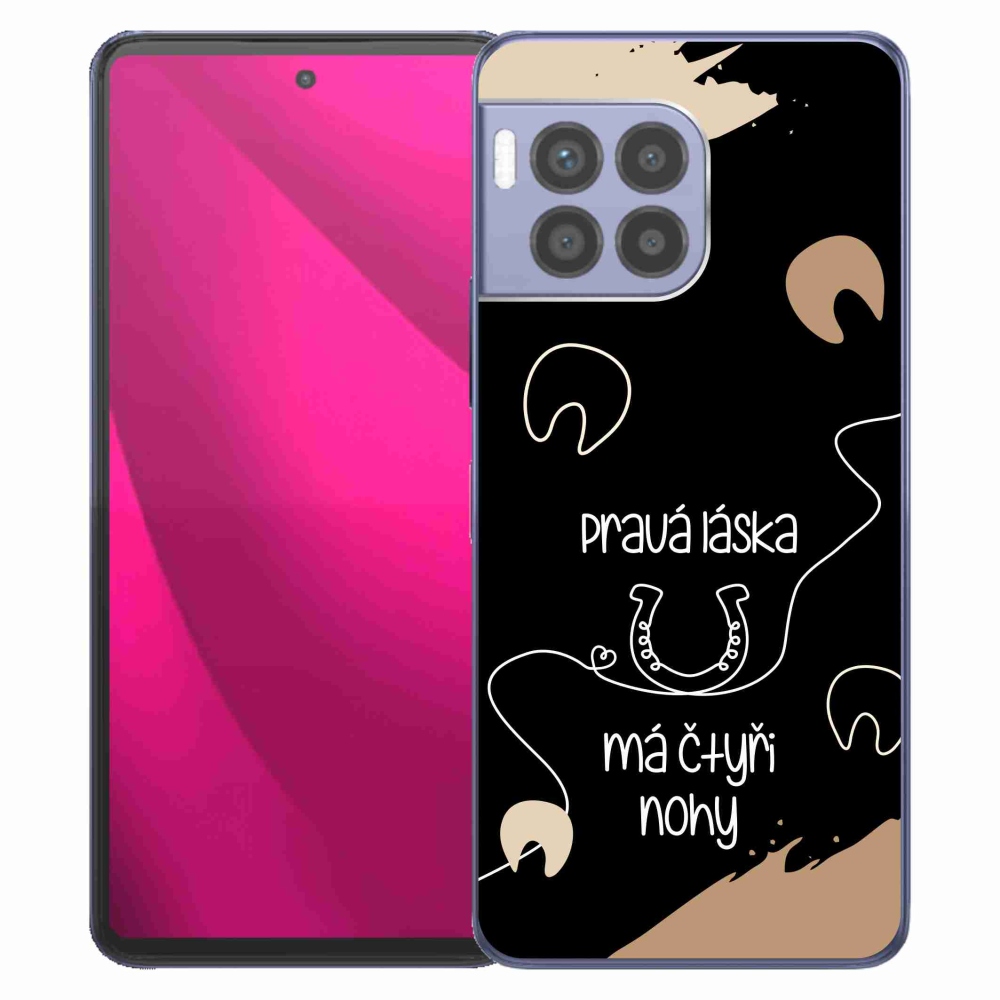 Gélový kryt mmCase na T-Mobile T Phone 2 Pro - konský motív čierne pozadie