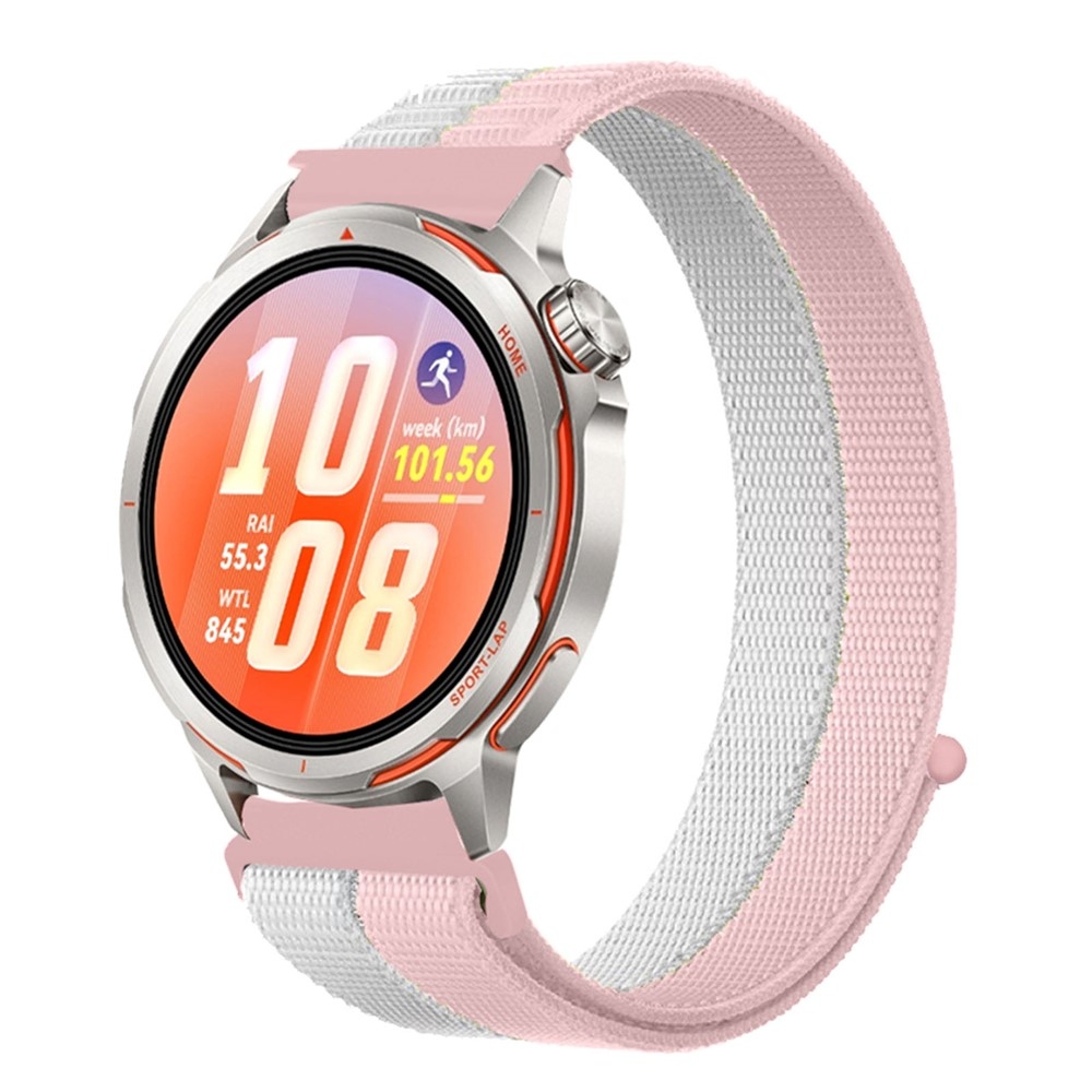 Loops nylonový remienok 20mm na Samsung Galaxy Watch7 44mm/40mm - šedý/ružový