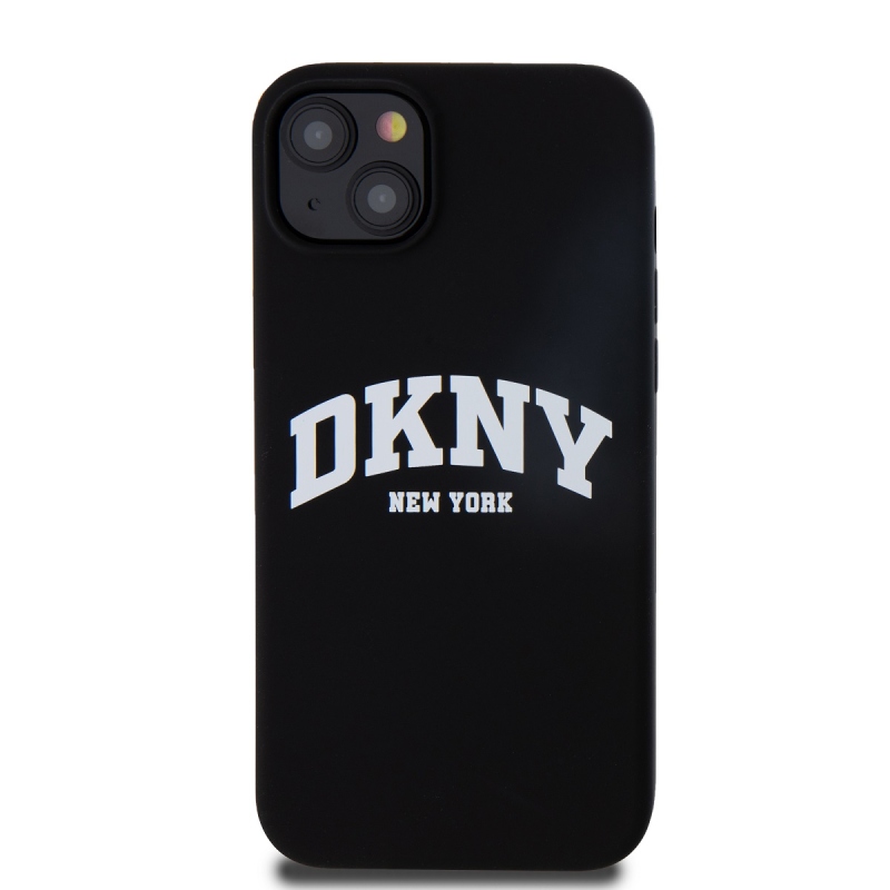 DKNY Liquid Silicone Arch Logo MagSafe Zadný Kryt pre iPhone 15 Plus Black