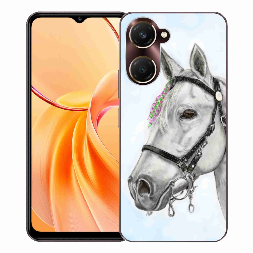 Gélový kryt mmCase na Vivo Y28s 5G - biely kôň 1