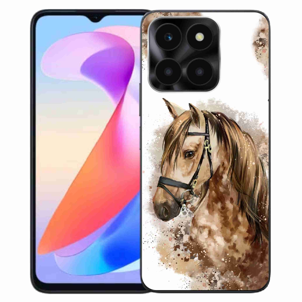 Gélový kryt mmCase na Honor X6a - hnedý kreslený kôň