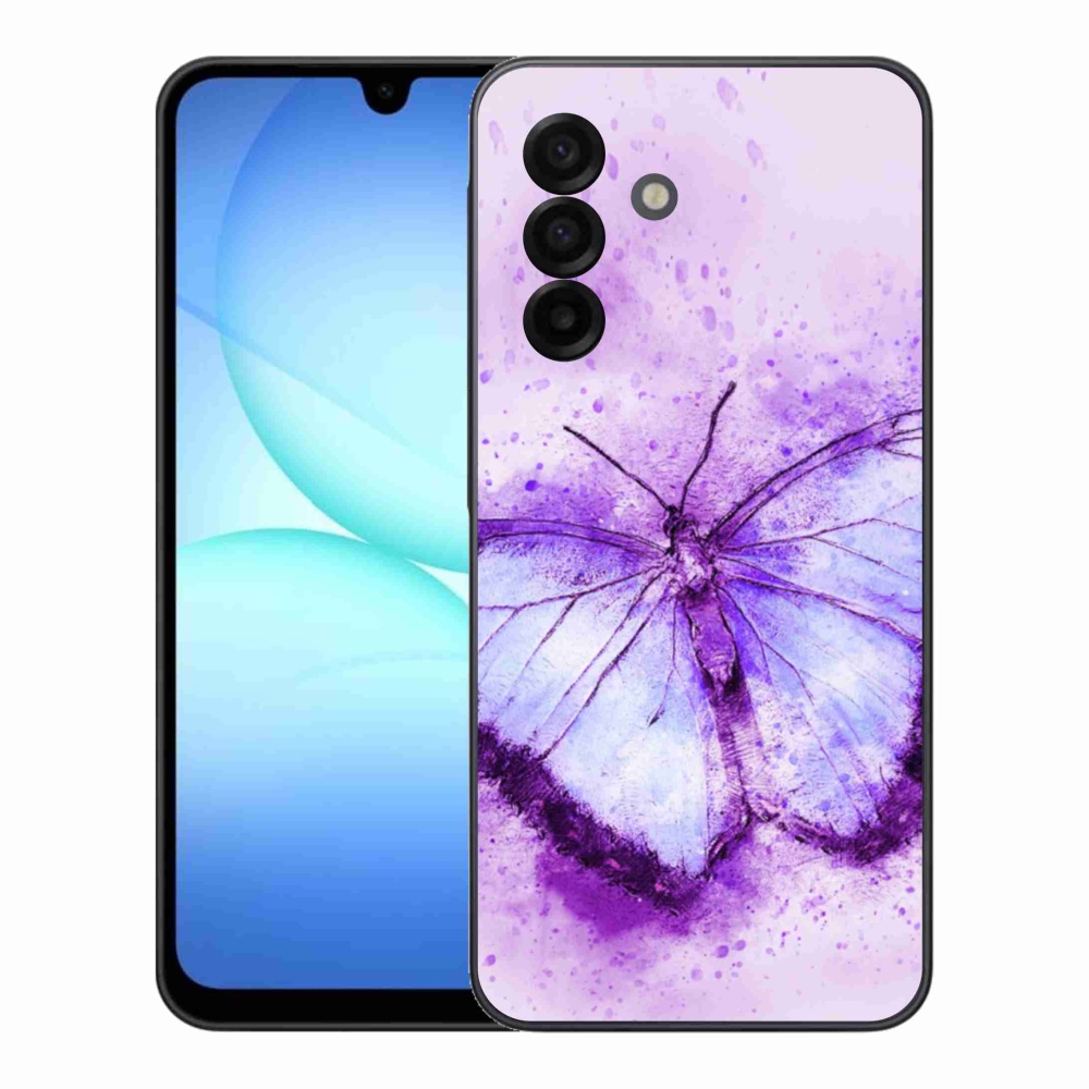 Gélový kryt mmCase na Samsung Galaxy A17 4G/5G - fialový motýľ