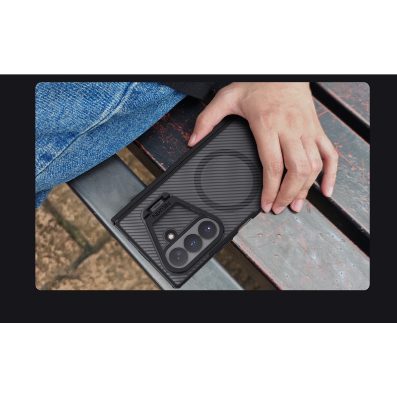 Nillkin CamShield Prop Magnetic (transparentné sklo) Zadný kryt pre Samsung Galaxy Z Fold 8 Ultra, transparentný, čierny