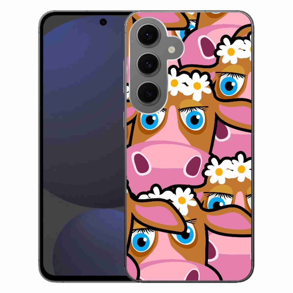 Gélový kryt mmCase na Samsung Galaxy S24 FE - kreslené kravičky