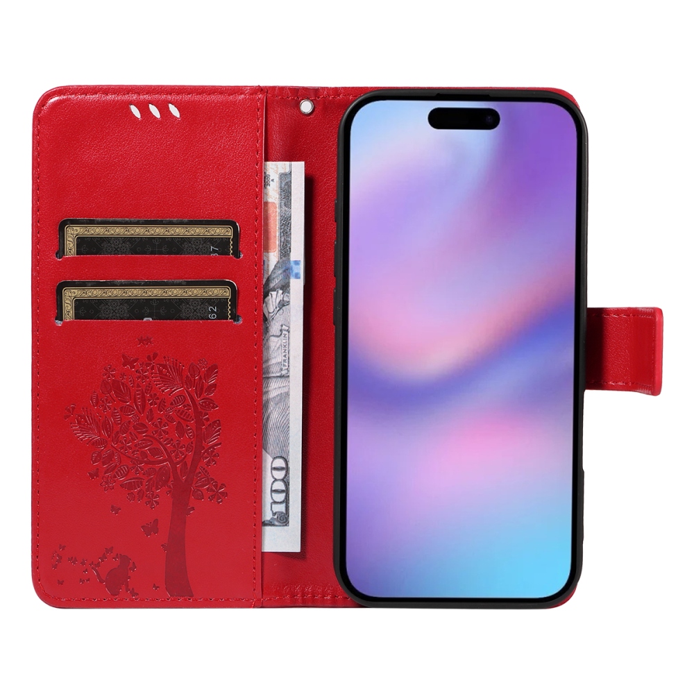 Trees knižkové púzdro na iPhone 17 - červené