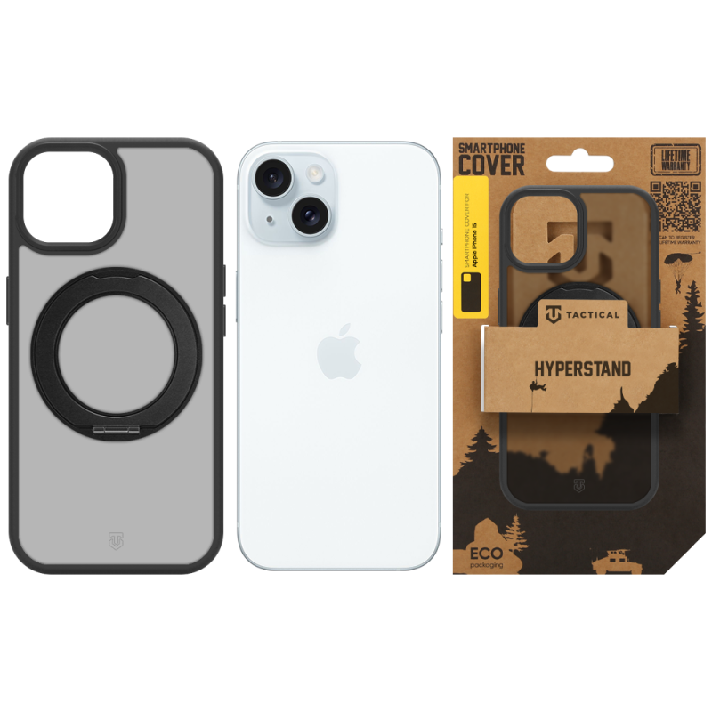 Taktické puzdro MagForce Hyperstand pre Apple iPhone 15 v farbe Asphalt