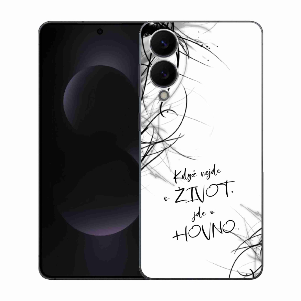 Gélový kryt mmCase na Samsung Galaxy S25 Edge - vtipný text 16 biele pozadie
