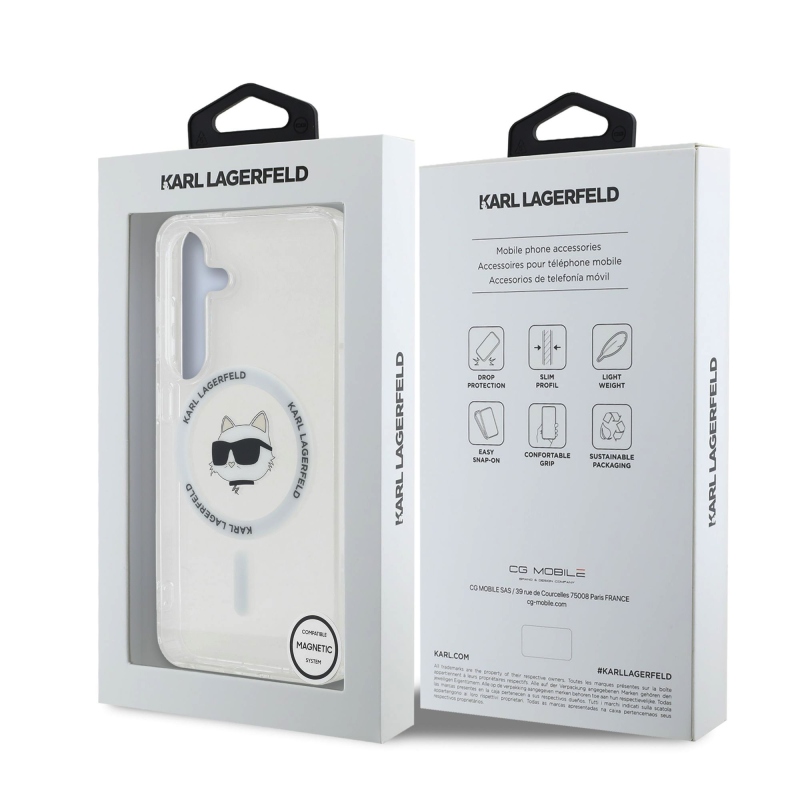 Karl Lagerfeld IML Chúpette Head MagSafe Zadný Kryt pre Samsung Galaxy S25 Transparent