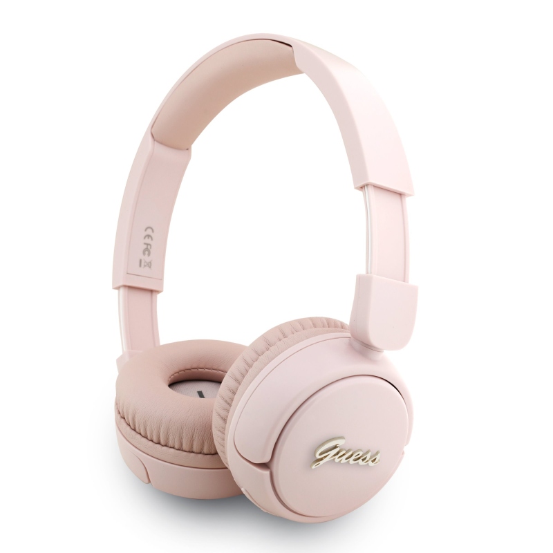 Guess Script Metal Logo Bezdrôtové Slúchadlá Pink