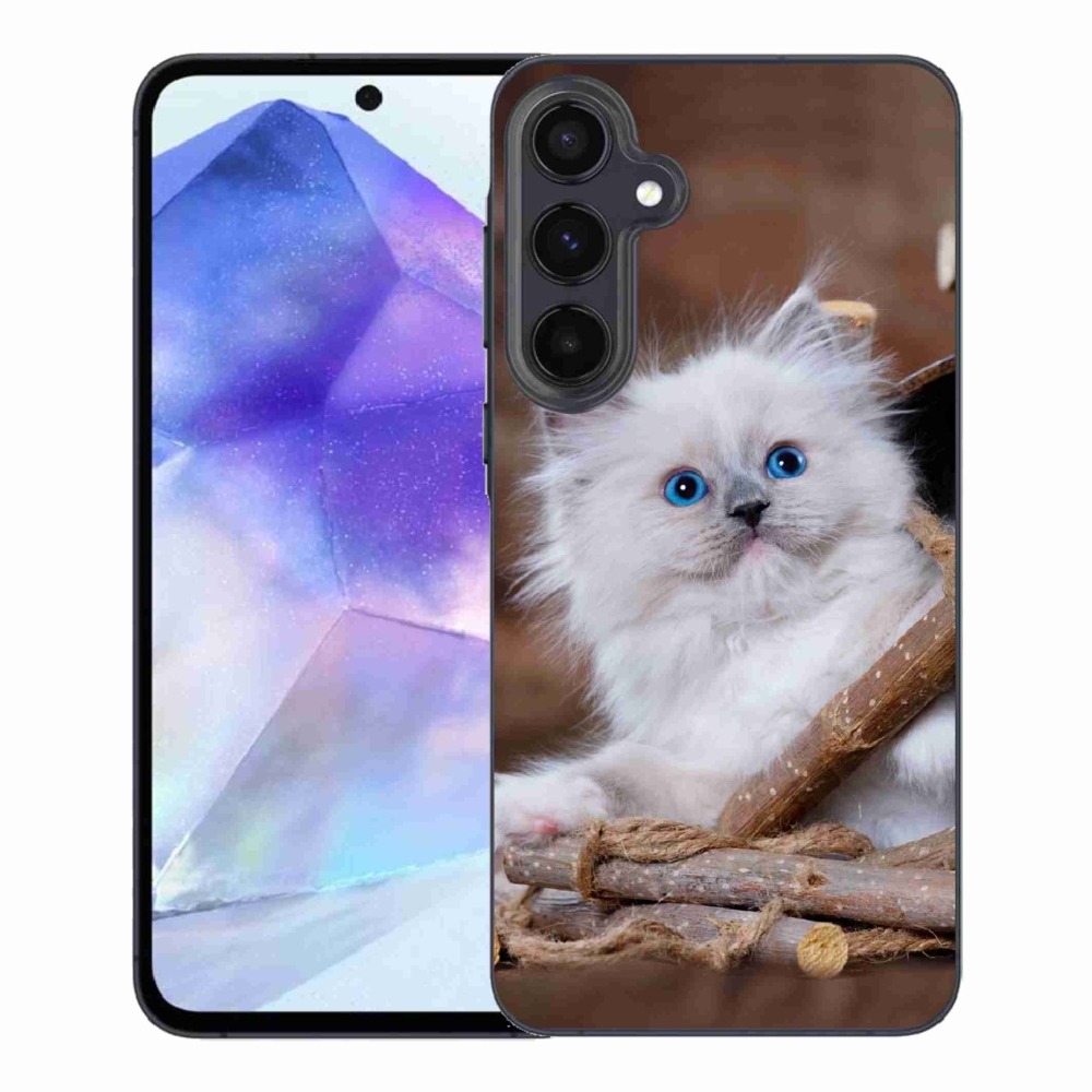 Gélový kryt mmCase na Samsung Galaxy A55 5G - biele mačiatko