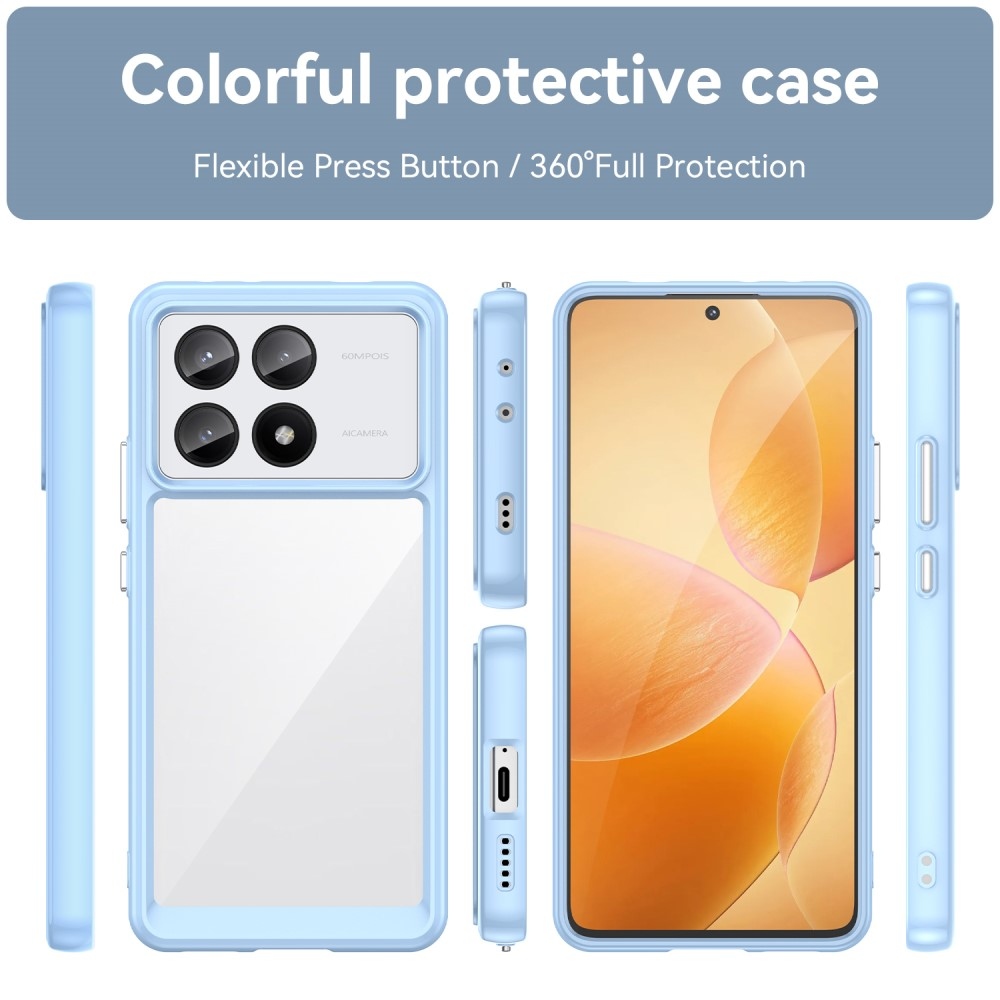 Gélový obal s pevným chrbtom na Xiaomi Poco X6 Pro 5G - modrý