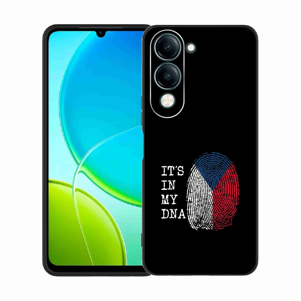 Gélový kryt mmCase na Vivo Y29s 5G - vlajka odtlačok prsta čierne pozadie