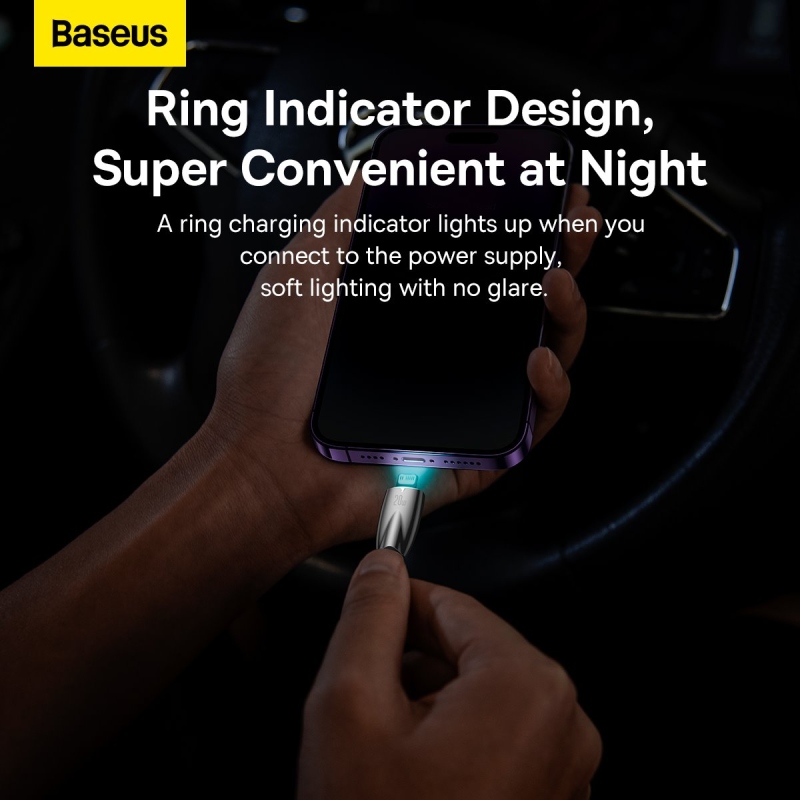 Baseus Glimmer Series Fast Charging Dátový Kábel USB-C - Lightning 20W 1m Black