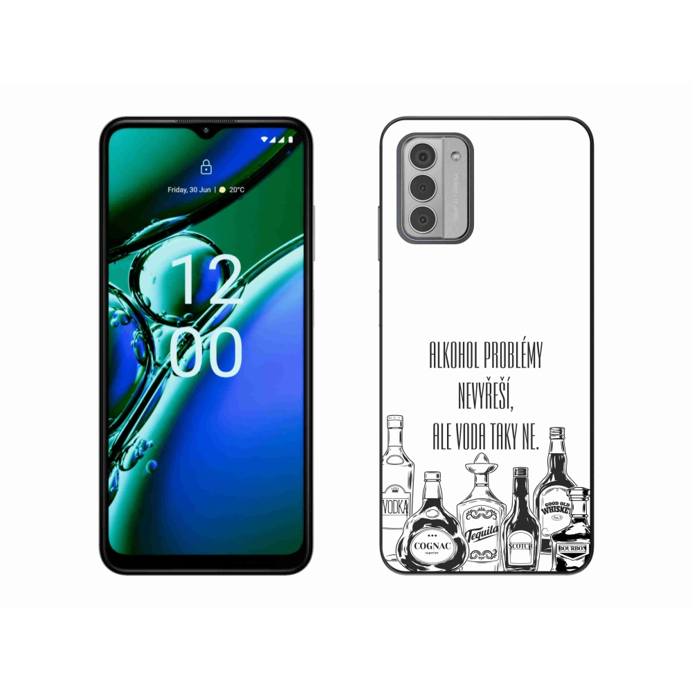 Gélový kryt mmCase na Nokia G42 - vtipný text biele pozadie