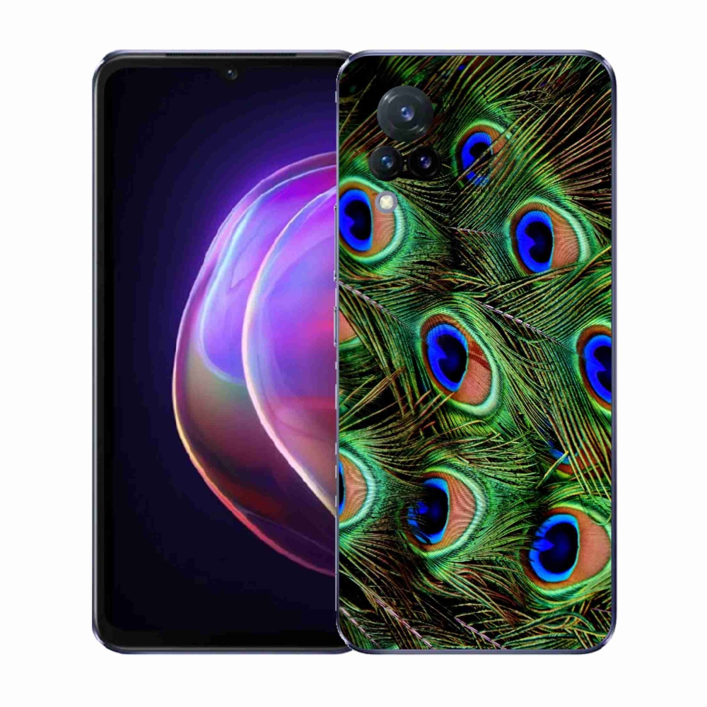 Gélový kryt mmCase na Vivo V21 4G/5G - pávie perie