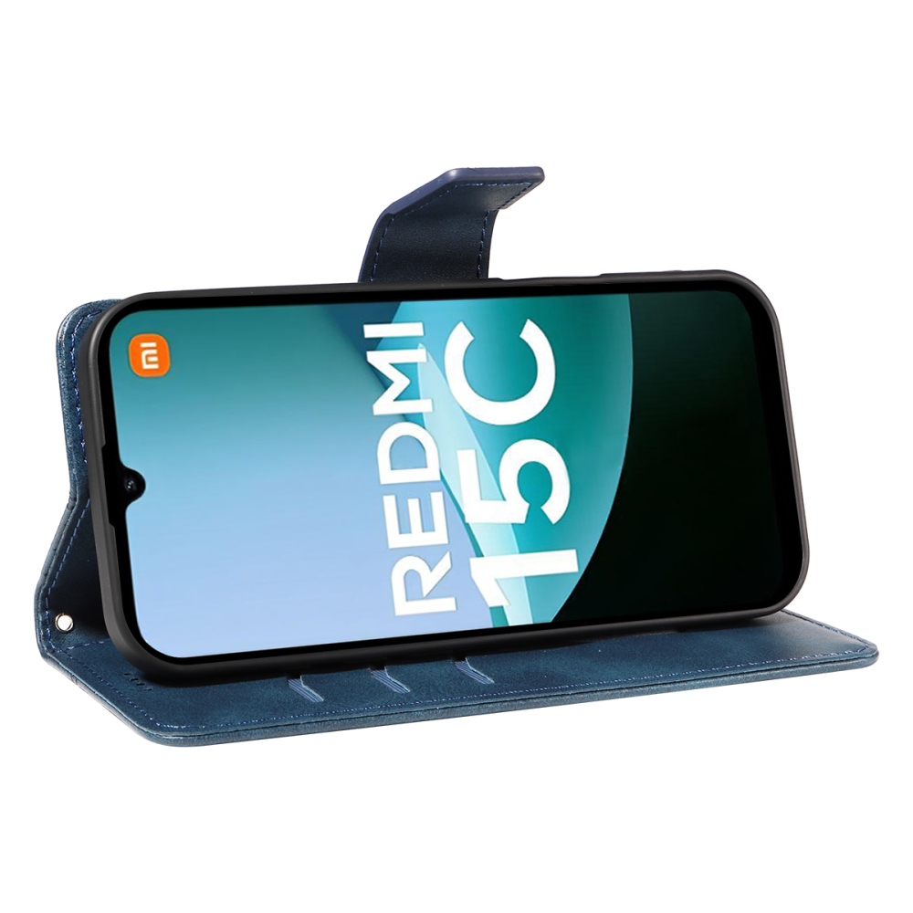 Grids knižkové púzdro na Xiaomi Redmi 15C 4G/5G (173mm) - modré