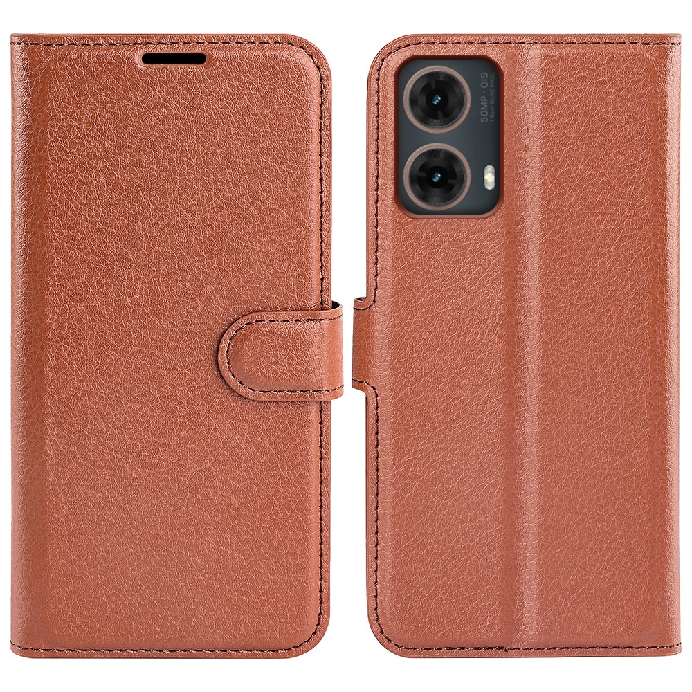 Litchi knižkové púzdro na Motorola Moto G85 5G - hnedé