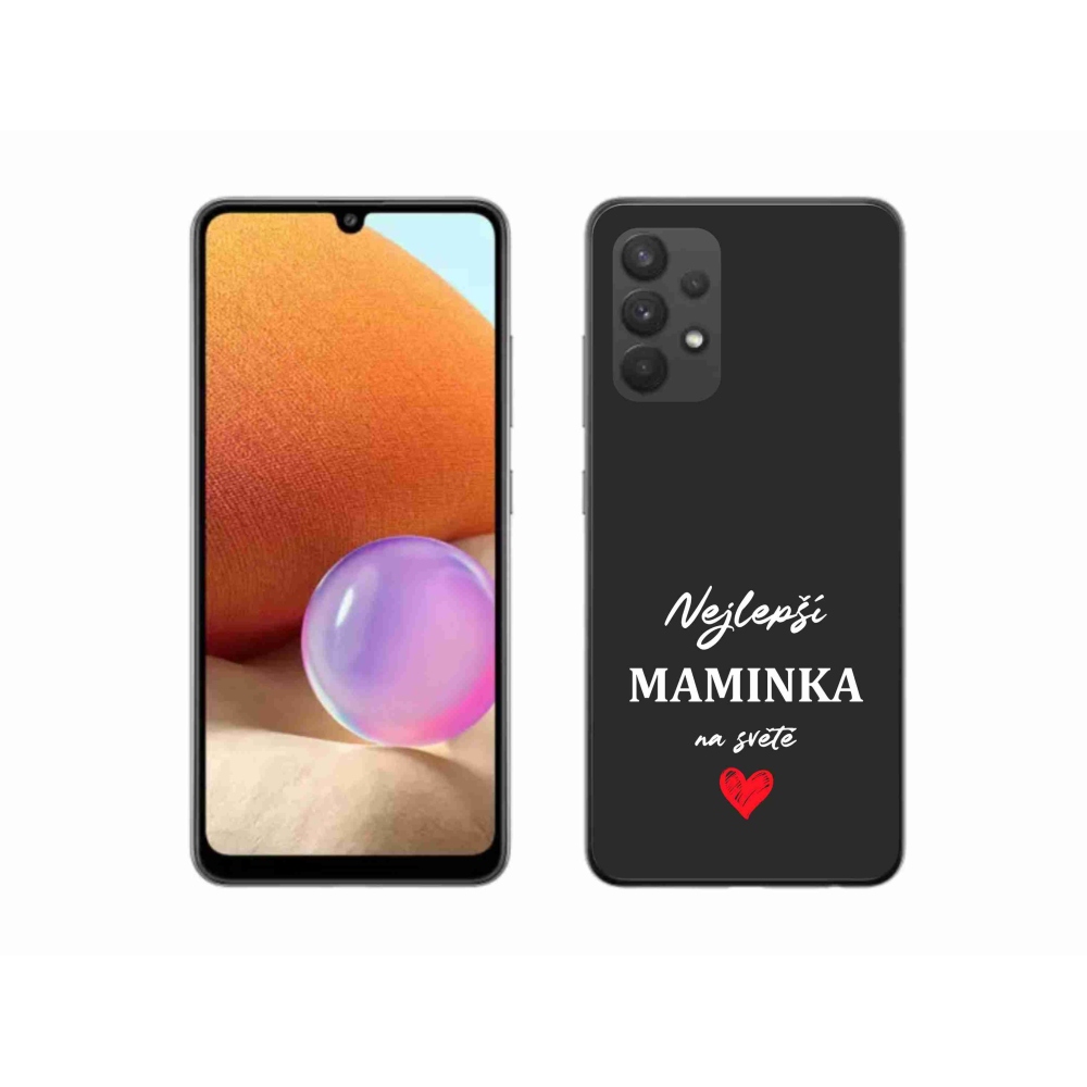 Gélový kryt mmCase na Samsung Galaxy A32 4G - najlepšia mamička 1 čierne pozadie