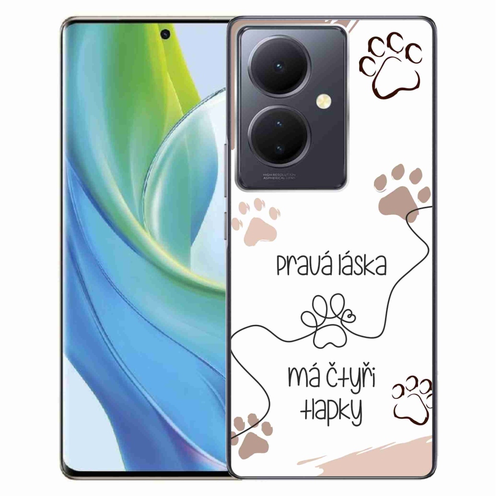 Gélový kryt mmCase na Vivo V29 Lite 5G - psí motív 1 čierne pozadie