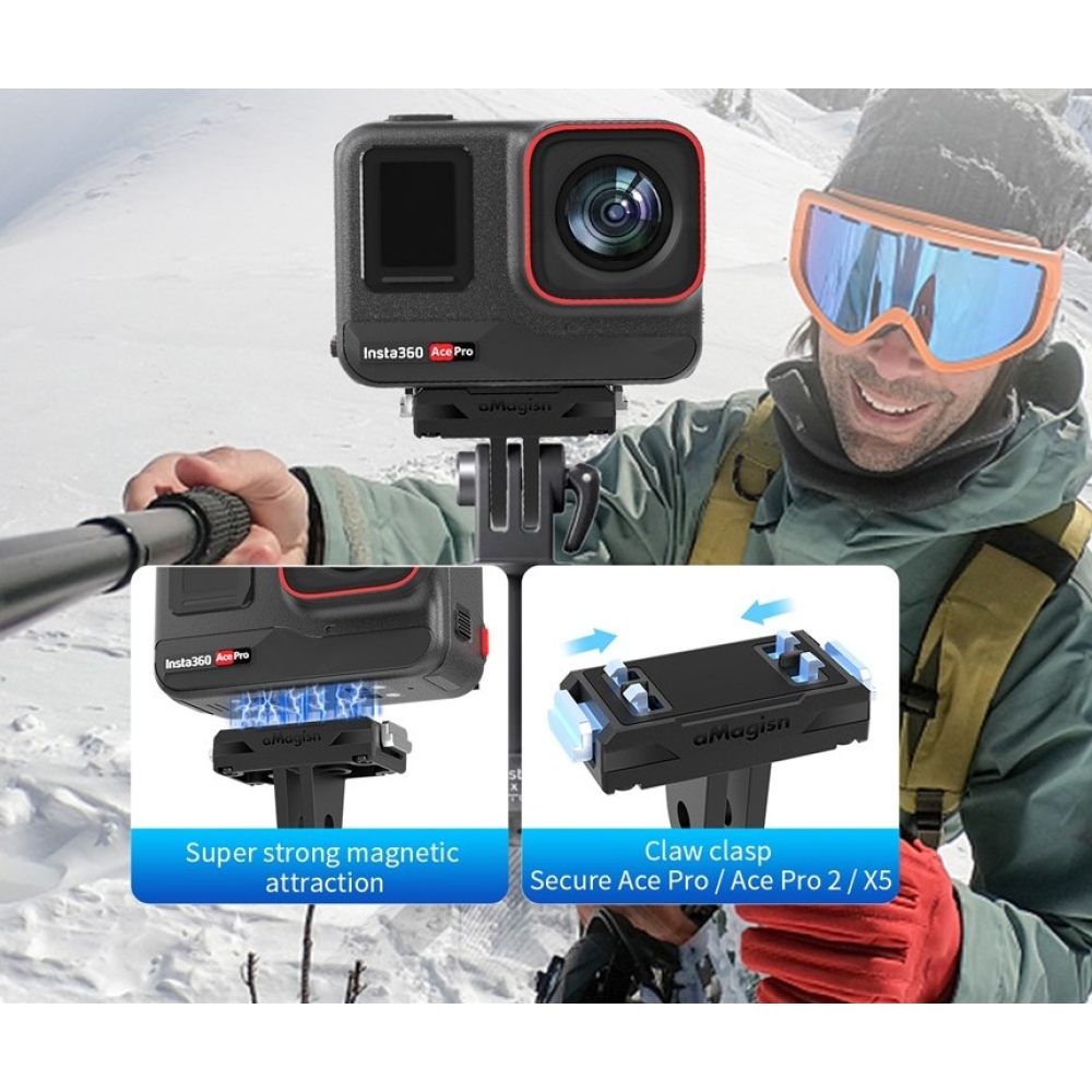 AMAGISN magnetický rýchloupínací adaptér pre Insta360 X5, Ace Pro 2, Ace Pro a Ace