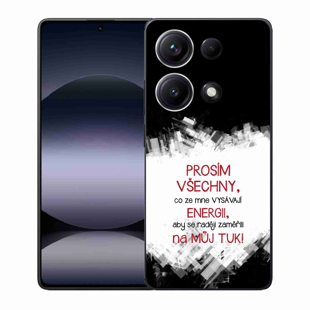 Gélový kryt mmCase na Xiaomi Redmi Note 14S - vtipný text 1 červený