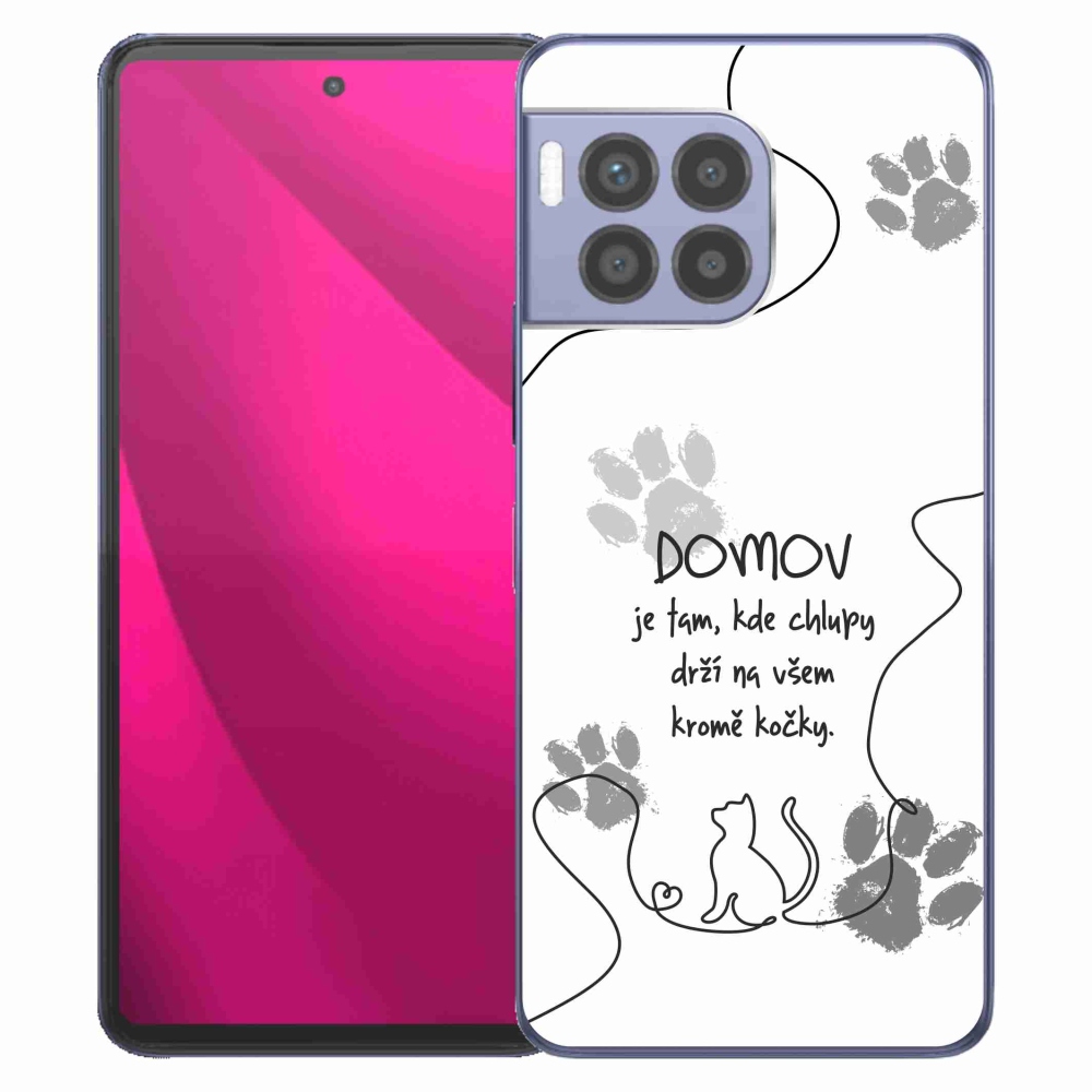 Gélový kryt mmCase na T-Mobile T Phone 2 Pro - mačacie motív biele pozadie
