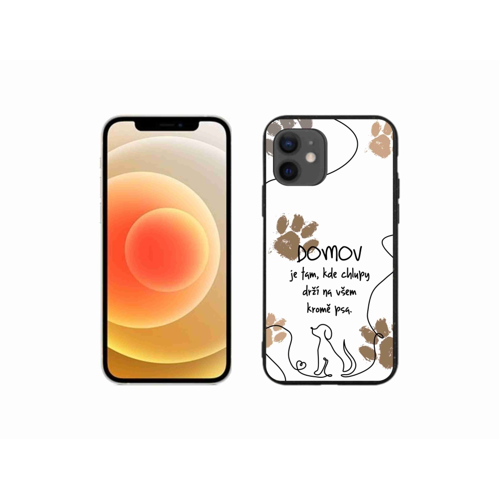 Gélový kryt mmCase na iPhone 12 mini - psí motív biele pozadie